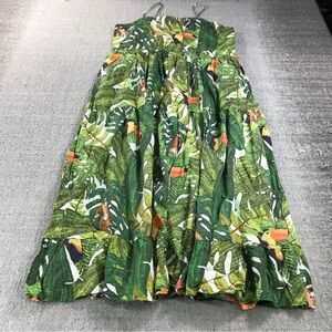 New Farm Rio Dress Womens Extra Large Paradise Forest Maxi Dress Macaw Parrot XL